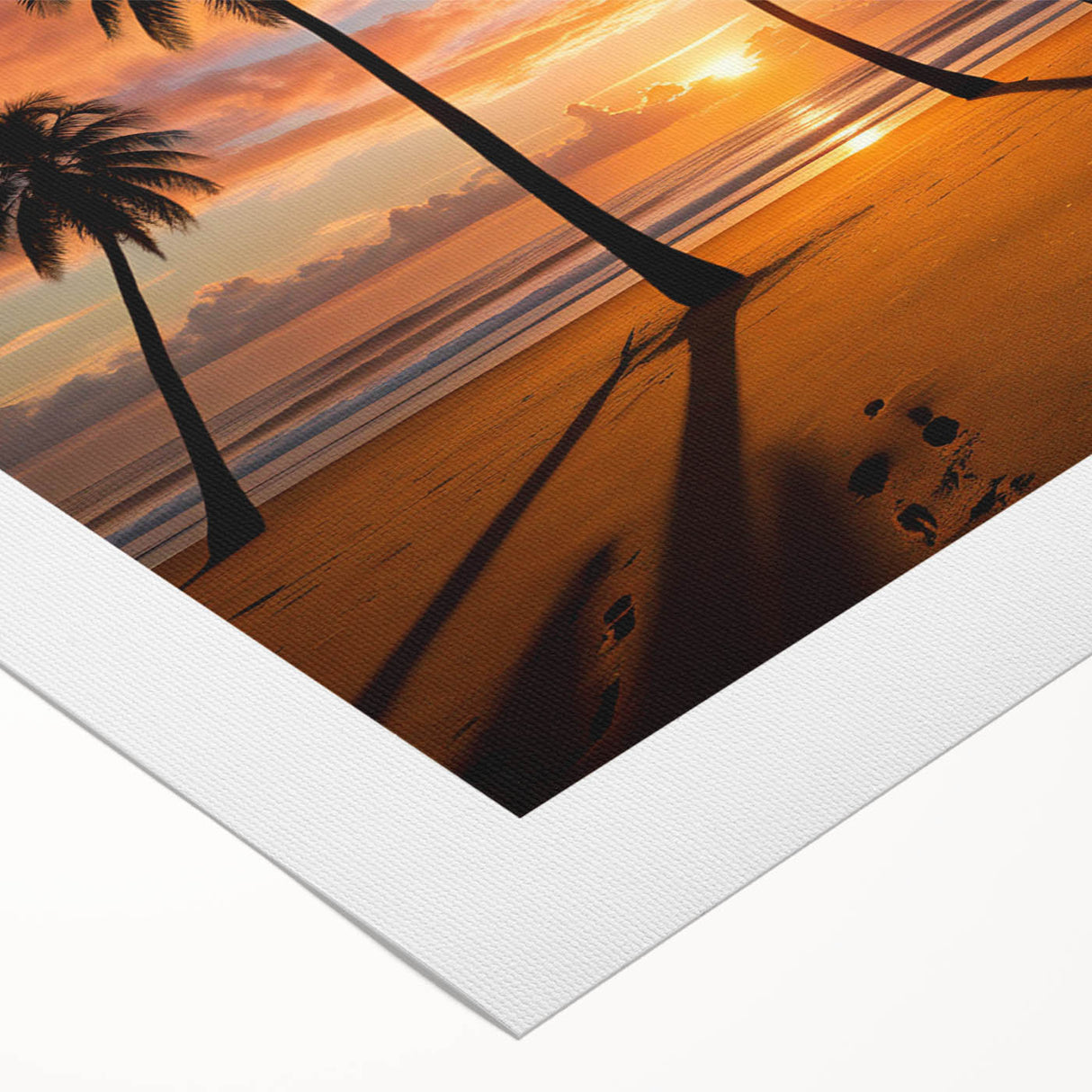 Rolled canvas artwork showcasing a vibrant landscape scene with dramatic skies and rich colors, ideal for home decor. Packaged securely in a protective tube.