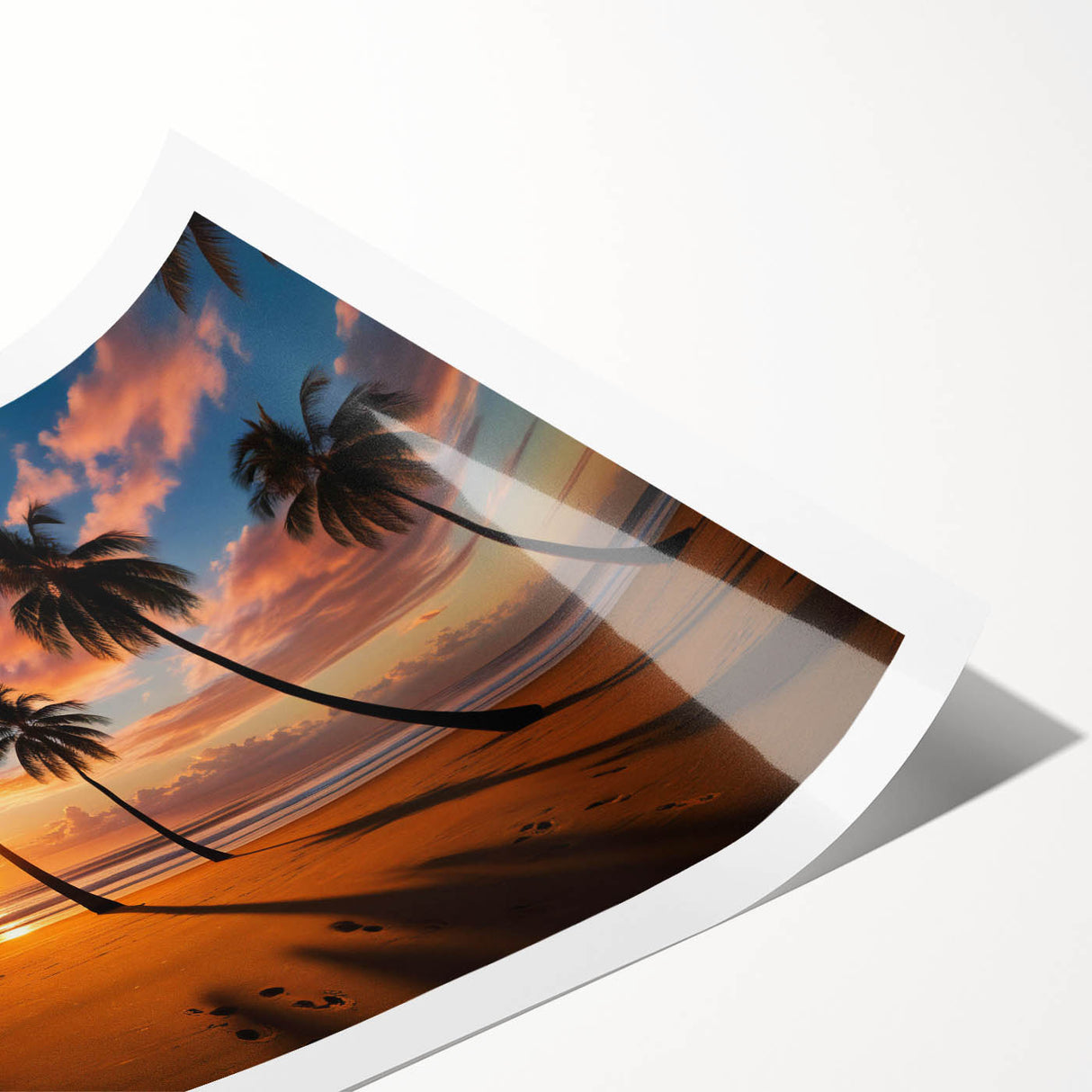 Abstract landscape wall art print showcasing vibrant colors and dynamic shapes, elegantly rolled and ready for display, ideal for modern home decor enthusiasts.