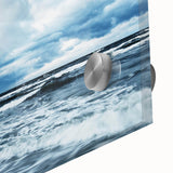 Close-up of a vibrant acrylic glass wall art piece showcasing a stunning landscape with rich colors and intricate details, perfect for modern home decor.