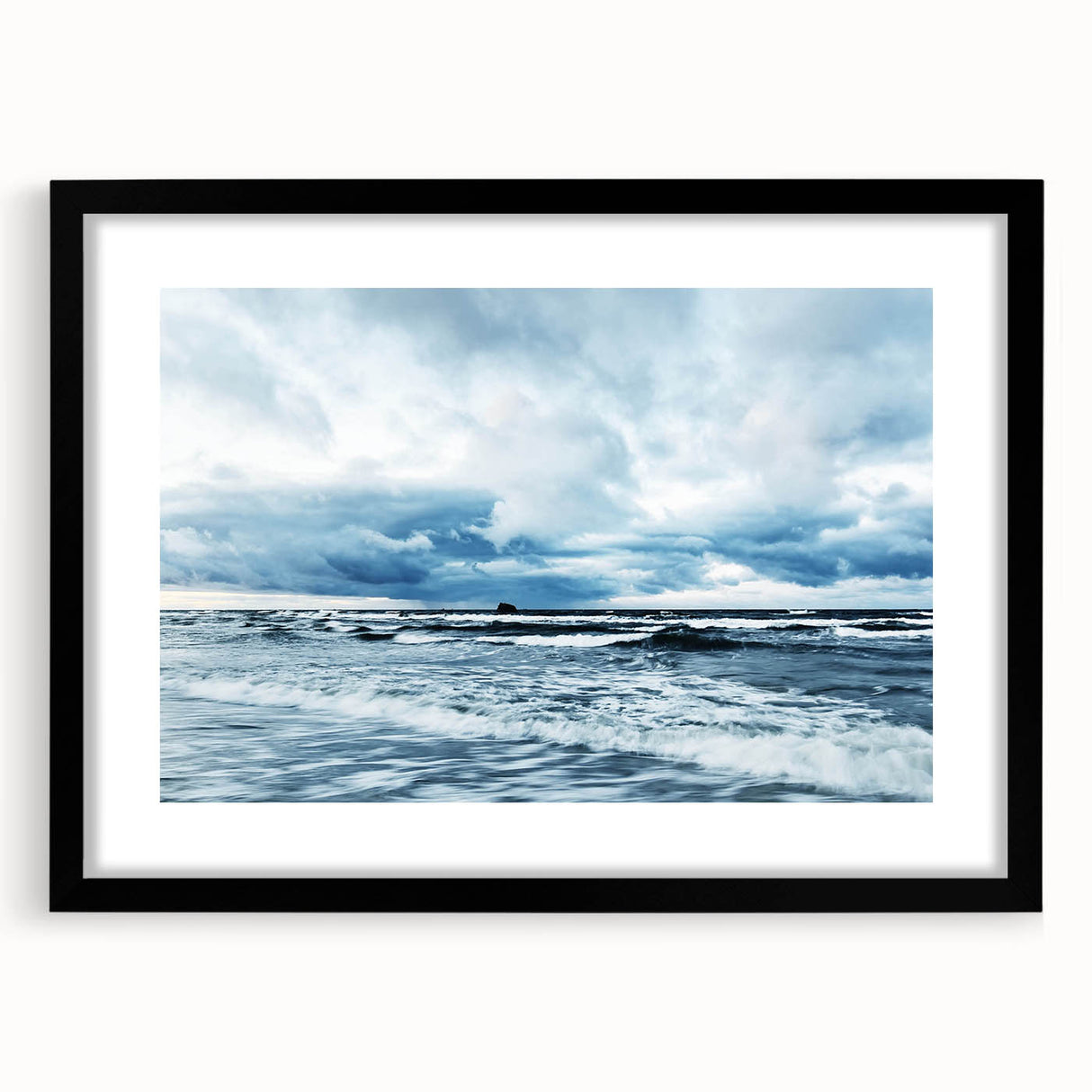 Framed landscape wall art collection featuring serene skyscapes in a black frame with matting, ideal for modern home decor and artistic ambiance.