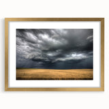 Framed wall art showcasing a stunning landscape skyscape design with a gold mat, perfect for home decor. Ideal for modern interiors, adding elegance and charm.