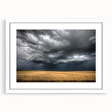 White-framed wall art showcasing a serene landscape with soft pastel colors, perfect for home decor or office settings, enhancing tranquility and style.