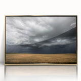 Framed acrylic wall art featuring a vibrant landscapes and skyscapes design in gold tones, showcasing a modern aesthetic ideal for home decor.