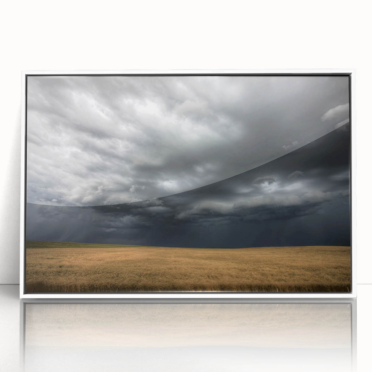 Framed acrylic wall art showcasing a stunning landscapes and skyscapes design with a white border, perfect for modern home decor. The artwork highlights vibrant colors and intricate details, elevating any room's aesthetic.