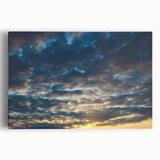 Stretched canvas wall art showcasing a vibrant landscape with bold colors, ideal for modern home decor. The design features a serene sky and rolling hills, enhancing any interior space.