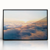 Framed acrylic wall art collection showcasing a vibrant landscape and skyscape design with a sleek black frame, ideal for modern home decor.