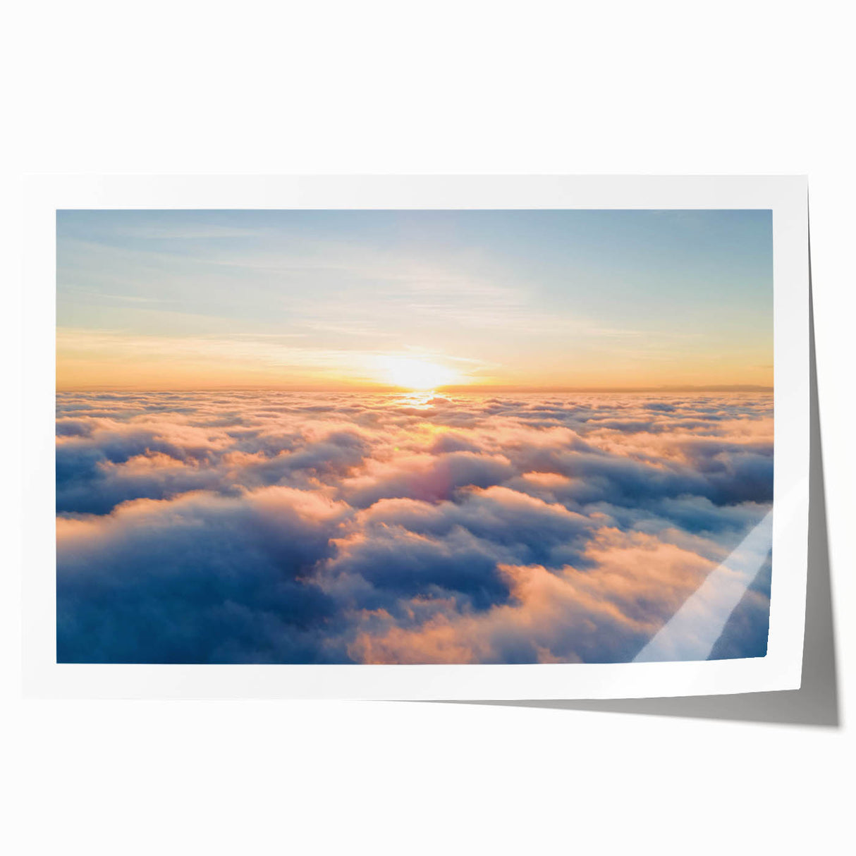 Vibrant rolled print of a landscape and skyscape design, showcasing rich colors and intricate details, ideal for home decor or art enthusiasts.