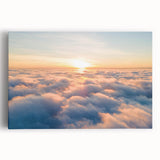 Stretched canvas artwork showcasing a vibrant landscape and skyscape design, featuring rich colors and intricate details, ideal for modern home decor.