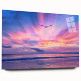 Acrylic glass wall art piece showcasing a vibrant landscapes and skyscapes design, viewed from the side without pins. The artwork features vivid colors and intricate details, perfect for modern home decor.