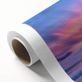 Vibrant rolled canvas artwork showcasing a stunning landscape and skyscape design, perfect for modern home decor, displayed in a protective cardboard tube.