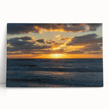 Stretched canvas wall art featuring a serene landscape design with vibrant colors, ideal for home decor. The artwork is elegantly leaning against a neutral wall, showcasing its intricate details and rich hues, perfect for enhancing any living space.