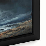 Close-up of a framed canvas featuring a vibrant landscapes and skyscapes design, showcasing rich colors and intricate details, perfect for home decor enhancement.