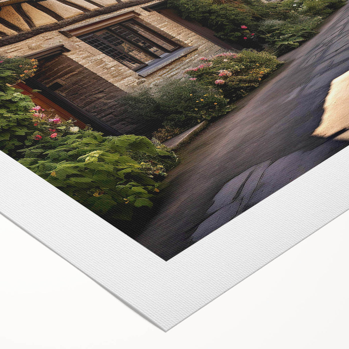 Vibrant rolled canvas showcasing a modern street landscape design with rich colors and intricate details, perfect for home decor and artistic expression. The artwork is carefully packaged in a protective cardboard tube for safe delivery.
