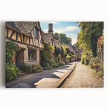 Stretched canvas artwork showcasing a vibrant urban landscape design with vivid colors, ideal for modern home decor and wall art collections.