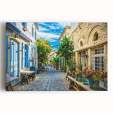 Stretched canvas wall art showcasing a vibrant city landscape design with rich colors, ideal for modern home decor. Perfect for enhancing living spaces.