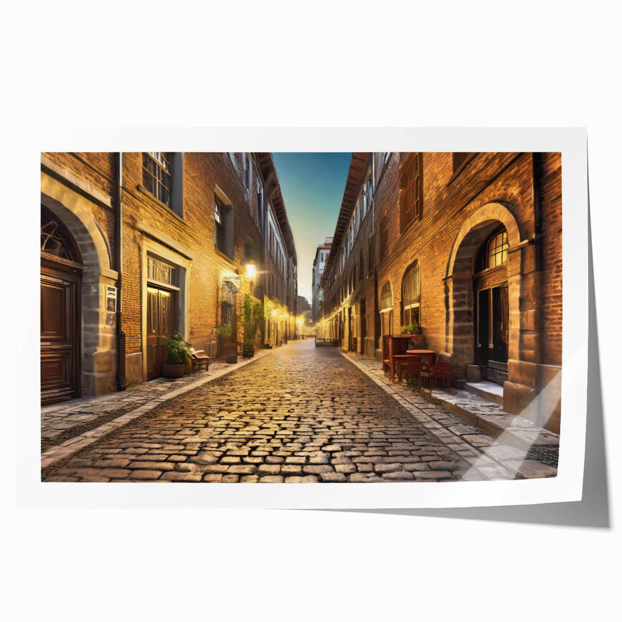 Vibrant rolled print showcasing a stunning landscape design featuring streets and urban elements, perfect for modern home decor or art collections.
