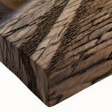 Close-up of a stretched canvas featuring a vibrant landscape street design, showcasing rich colors and intricate details, ideal for modern home decor.