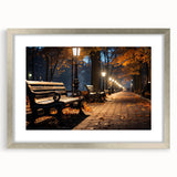 Framed wall art collection showcasing a silver mat around a vibrant landscape street design, perfect for modern home decor and interior styling.