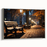 Framed canvas wall art showcasing a modern landscape design with a silver frame, ideal for home decor, emphasizing nature's beauty and artistic flair.