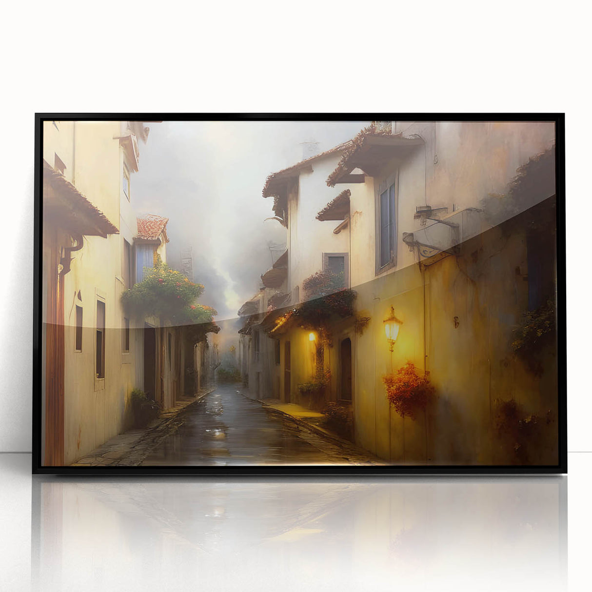 Framed acrylic wall art showcasing a contemporary black and white landscape design, perfect for modern home decor. Ideal for elevating living spaces with artistic flair.