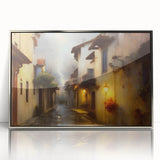 Framed acrylic wall art from the Landscapes Streets Design collection, showcasing a modern urban scene with silver accents, perfect for stylish home decor.