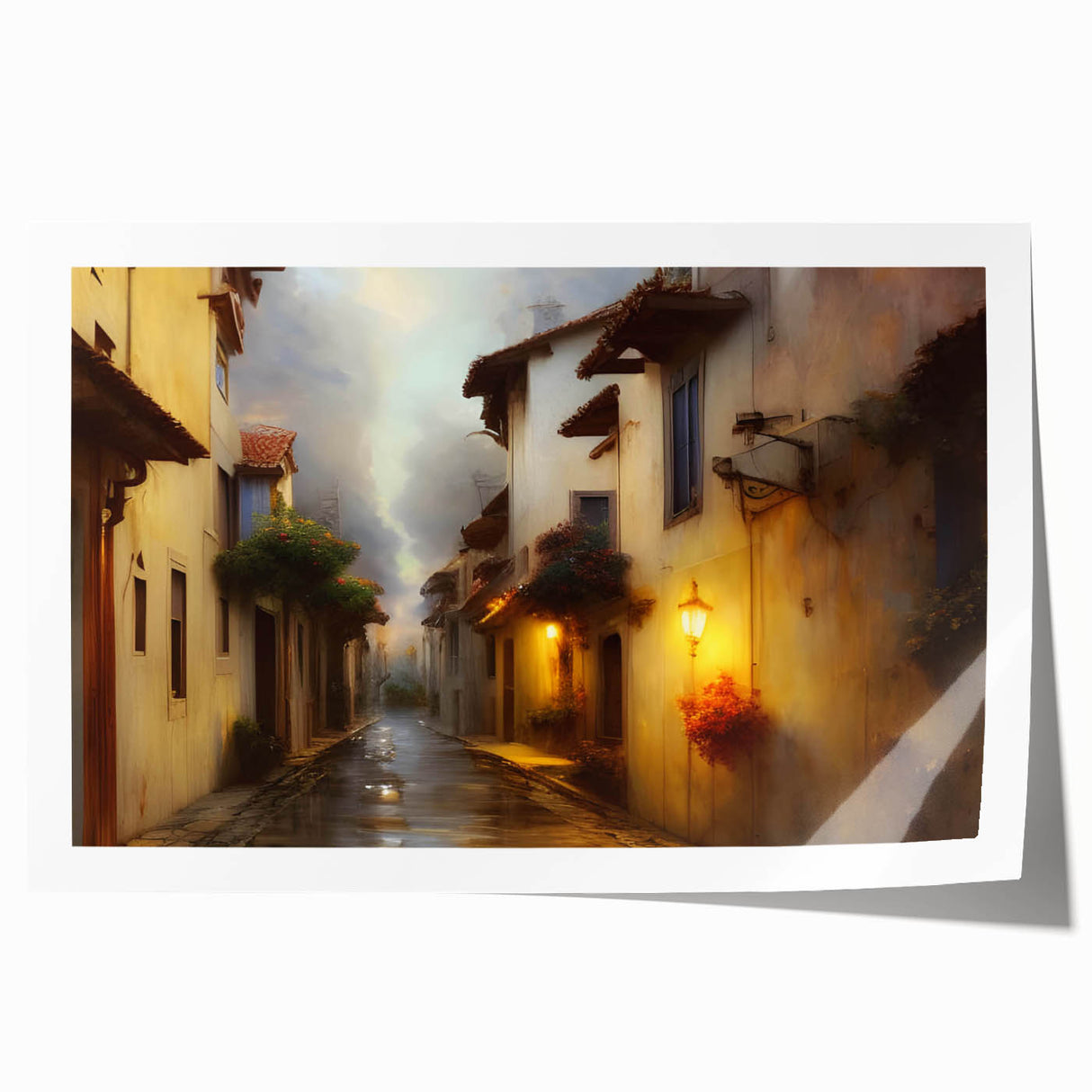 Abstract landscape wall art print showcasing vibrant colors and intricate designs, rolled for delivery in durable packaging, perfect for home decor or gallery display.