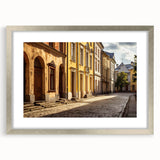 Framed wall art collection showcasing a modern landscape design with a silver mat, perfect for enhancing home decor in living rooms or offices.