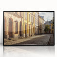 Framed black acrylic wall art showcasing a vibrant landscape design, perfect for modern home décor. Ideal for enhancing living spaces with artistic flair.