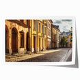 Rolled print showcasing a vibrant landscape street design, featuring bold colors and intricate details, perfect for modern wall art decor. Packaged securely in a sturdy tube.