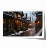 Rolled print of a vibrant street landscape wall art design showcasing colorful cityscapes, ideal for modern home decor, packaged securely for delivery.