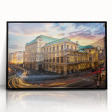 Framed wall art collection featuring a modern street landscape design with a black frame, perfect for enhancing contemporary home decor. Ideal for art enthusiasts.