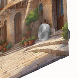 Close-up of a modern wall art piece featuring an abstract landscape design, showcasing vibrant colors and intricate details on acrylic glass, perfect for contemporary decor.