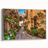 Framed canvas wall art featuring a modern cityscape design with intricate details and a silver frame, ideal for contemporary home decor. This piece adds elegance and sophistication to any living space.