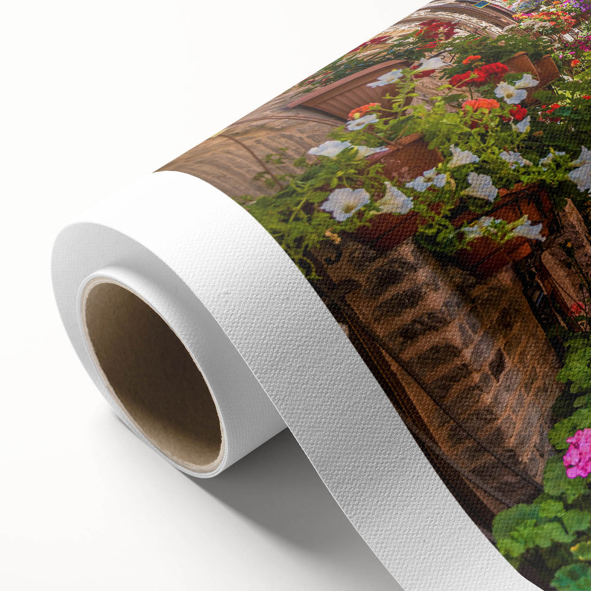 Rolled canvas art showcasing a vibrant landscape design with bold colors and intricate details, ideal for enhancing modern interior decor. This piece is elegantly packaged for safe delivery, making it a perfect addition to any art collection.