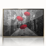 Framed acrylic wall art featuring a modern landscape design with vibrant colors and gold accents, perfect for enhancing home decor and adding a touch of elegance.