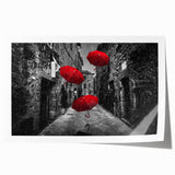 Rolled print of a contemporary street landscape design, showcasing vibrant colors and intricate details, ideal for modern home decor or art collection display.