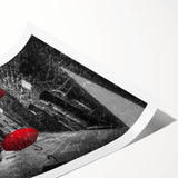 Rolled print showcasing a vibrant urban landscape design with colorful street art elements, ideal for modern home decor. Comes securely packaged for safe delivery.