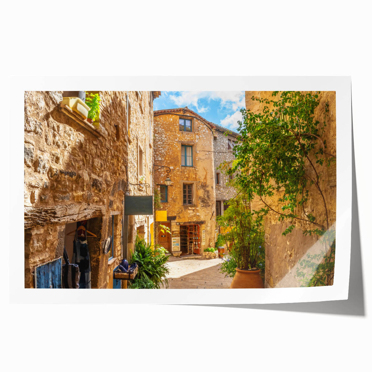 Rolled canvas print showcasing a vibrant urban landscape design, featuring colorful street art elements and intricate details, ideal for modern home decor.