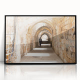 Framed acrylic wall art piece showcasing a vibrant street landscape design, featuring dynamic colors and intricate details, ideal for modern home decor.