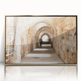 Framed acrylic wall art featuring a vibrant cityscape design with gold accents, ideal for modern home decor. Perfect for adding elegance to living spaces.