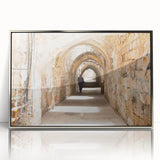 Framed acrylic wall art showcasing a contemporary street landscape design with vibrant colors, perfect for modern home decor. The artwork features a silver frame and is ideal for enhancing living spaces with artistic flair.