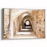 Framed canvas wall art from the Landscapes Streets Design collection, showcasing a modern silver frame with a vivid urban landscape and colorful street scenes, perfect for interior decoration.