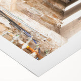 Rolled canvas wall art showcasing a vibrant abstract landscape design with rich colors and textures, ideal for modern home decor, packaged securely in a protective tube.