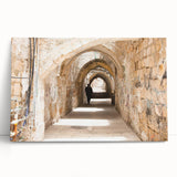 Stretched canvas wall art showcasing a vibrant landscape design, featuring rich colors of green and blue with abstract street elements, ideal for contemporary home decor.