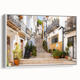 Framed canvas wall art showcasing a serene landscape design, featuring soft pastel colors and intricate details, perfect for home decor and interior design.