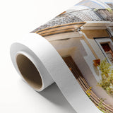 Rolled canvas artwork showcasing a vibrant landscape street design, featuring bold colors and intricate details, ideal for modern home decor. Packaged securely in a sturdy tube.