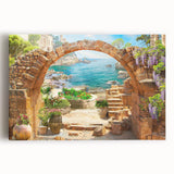Stretched canvas wall art depicting a vibrant urban landscape with colorful streets, perfect for modern home decor. Ideal for adding an artistic touch to living spaces.