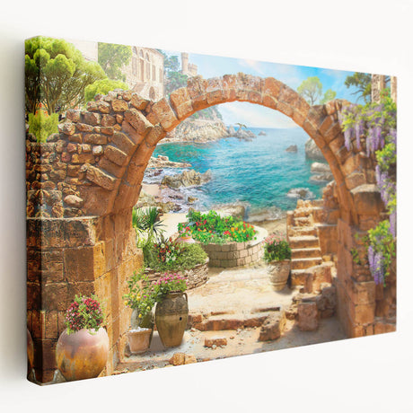 Stretched canvas wall art showcasing a vibrant landscape design with rich colors and intricate details, perfect for modern home decor. Ideal for enhancing living spaces.