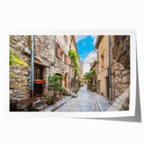 Colorful rolled wall art print showcasing a vibrant abstract landscape design, perfect for modern decor. This art piece adds a stylish touch to any room setting.