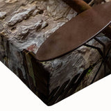 Close-up of a vibrant, stretched canvas print showcasing an abstract landscape design with rich colors and intricate details, perfect for modern home decor.